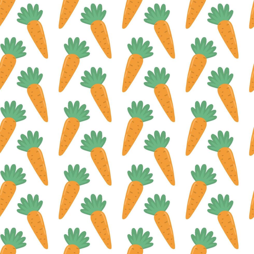 naadloos patroon met schattig oranje wortels. behang met wortels. voedsel illustratie. vector