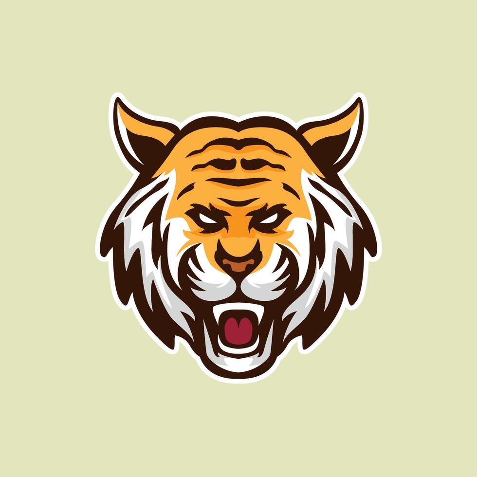 tijger hoofd mascotte logo illustratie sport- of team logo vector