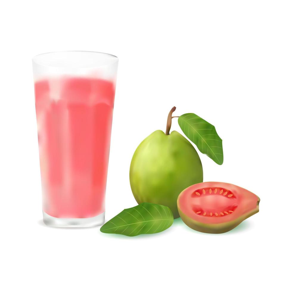 realistische vector roze guave