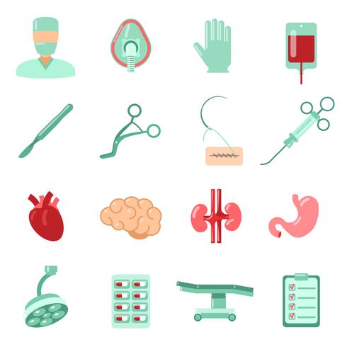 Chirurgie Icons Set vector