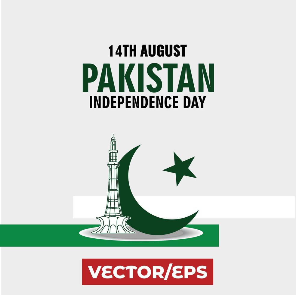 14 augustus 1947, onafhankelijkheidsdag pakistan, lahore fort vector