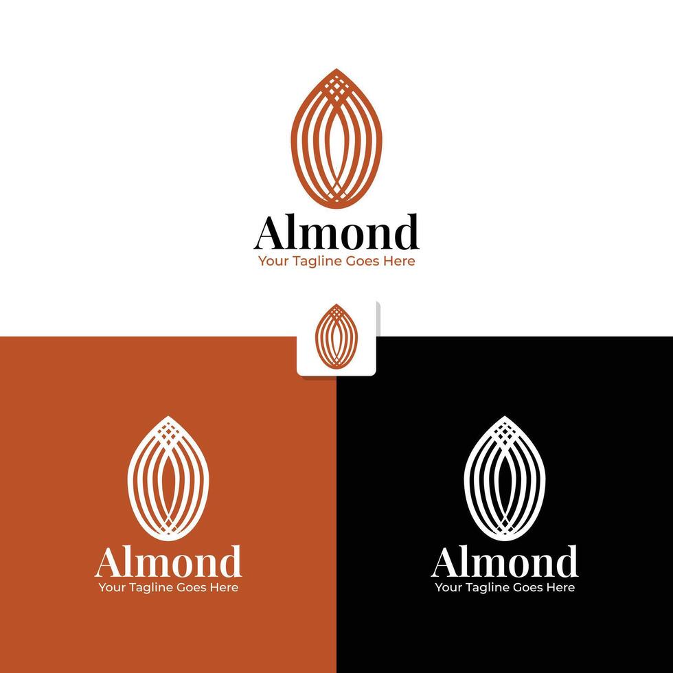 amandel noot logo sjabloon ontwerp vector