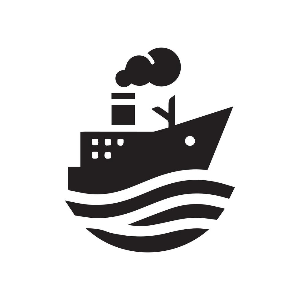 minimalistische schip logo Aan een wit achtergrond vector