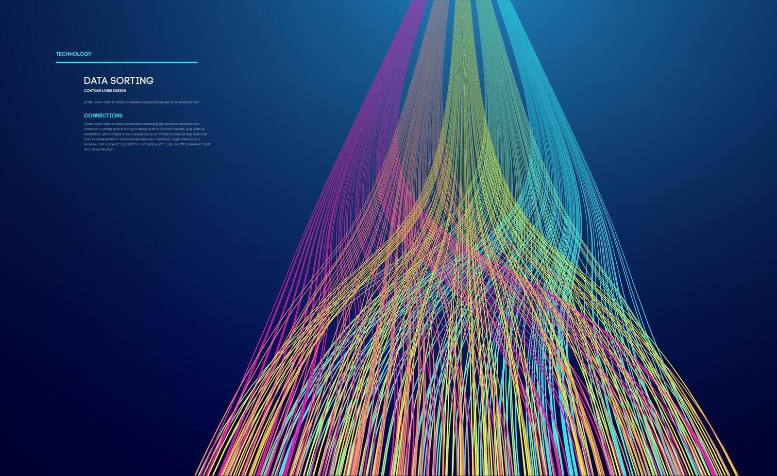 gegevens sorteren kleurrijk lijnen achtergrond. gegevens stromen technologie illustratie vector