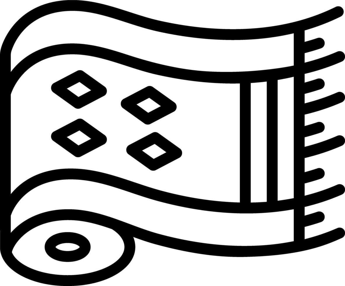 zwart lijn icoon voor tapijt vector