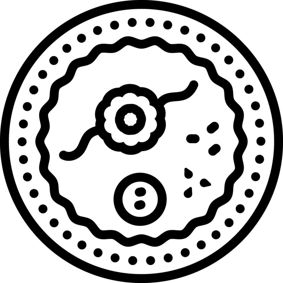 zwart lijn icoon voor rakhi in bord vector