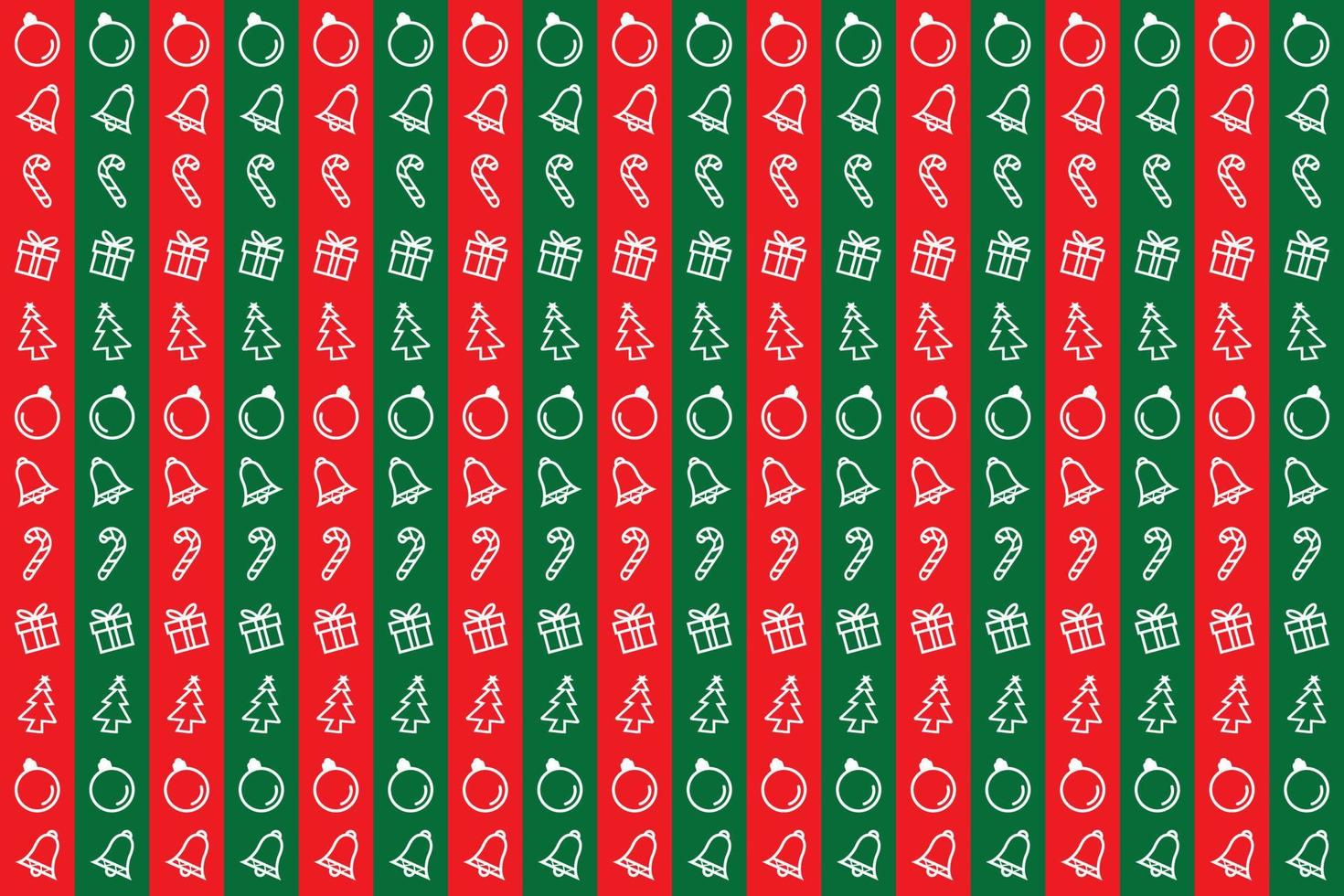 mooie rode en groene patroonachtergrond met illustratie van decoratieve kerstvoorwerpen voor vakanties vector