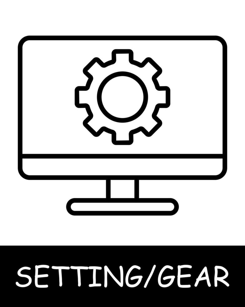 computer, uitrusting icon.modern technologie, monitor, Diensten, afstemmen, aanbod gebruikers de vermogen naar aanpassen hun ervaring Aan de platform. bijstand in aanpassingen en optimalisatie. vector