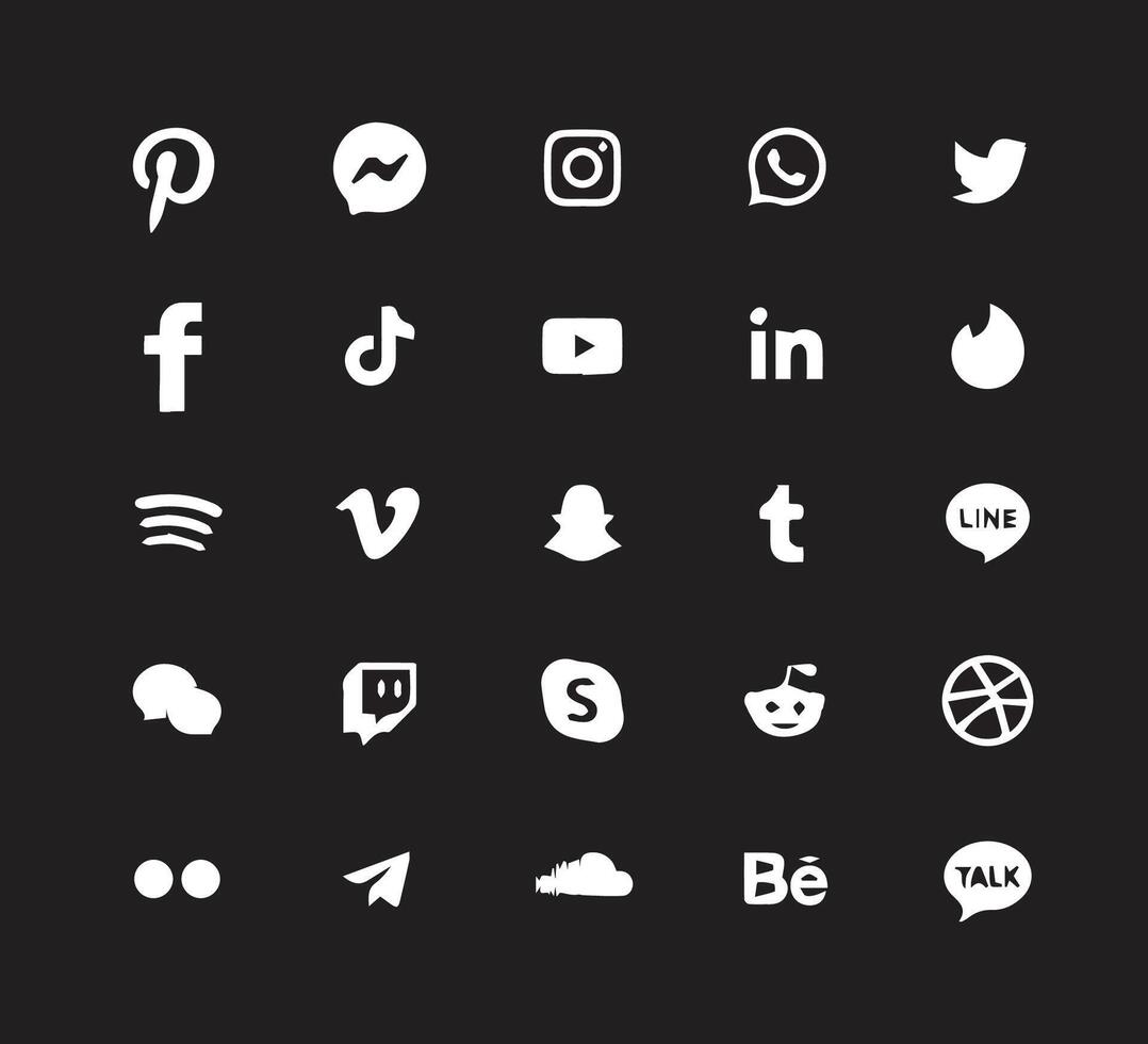 social media iconen vector