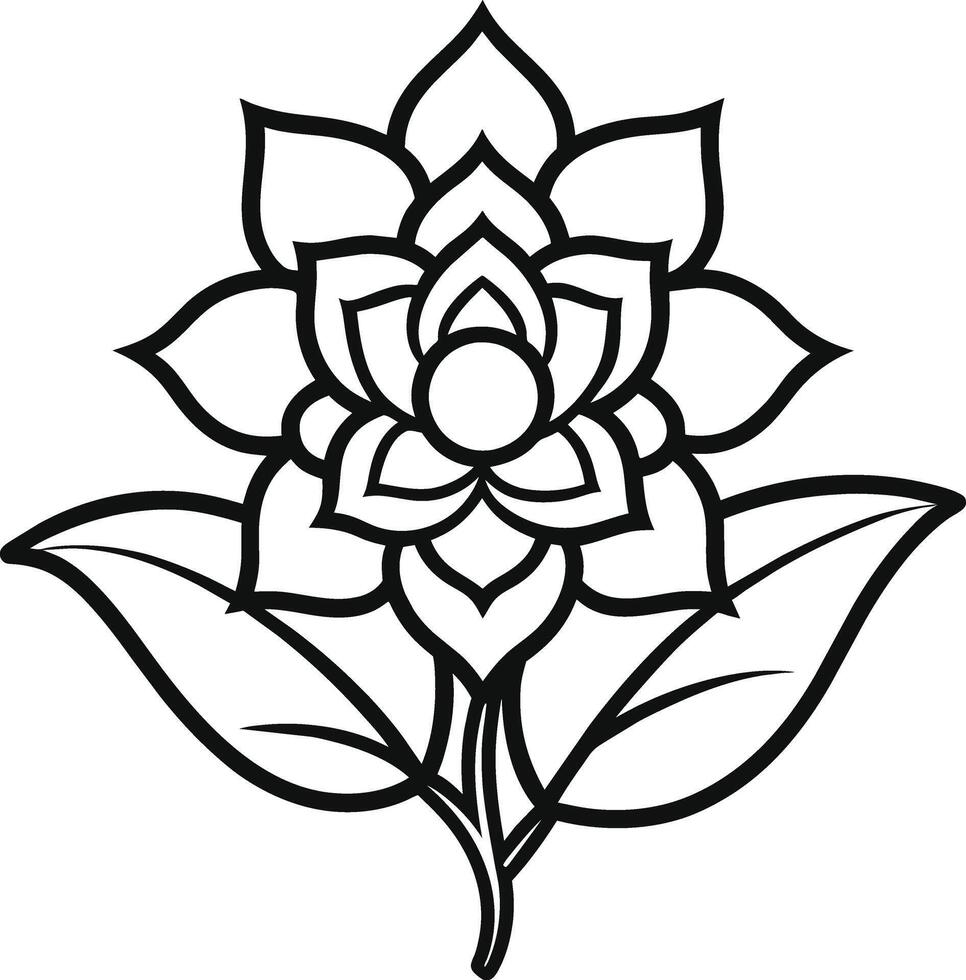 een tekening van een lotus bloem met bladeren en bladeren vector