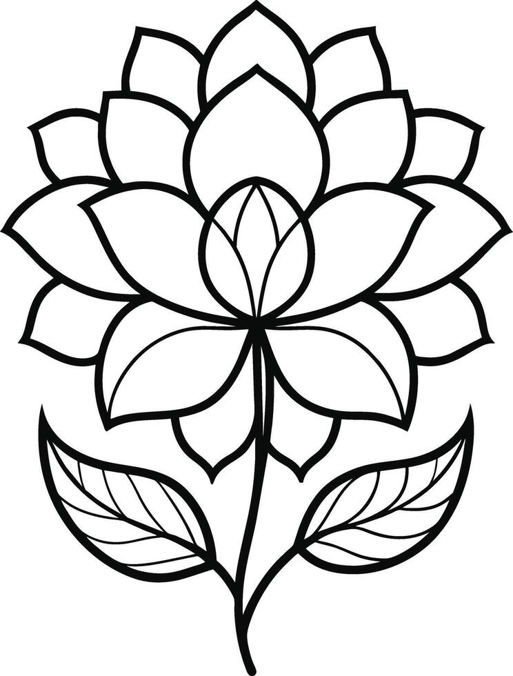 een tekening van een lotus bloem met bladeren en bladeren vector