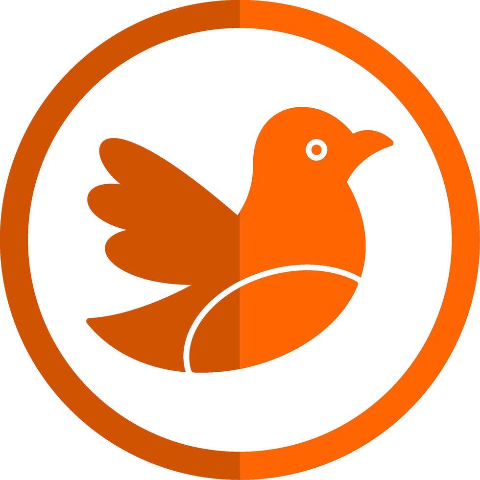 vogel glyph oranje cirkel icoon vector