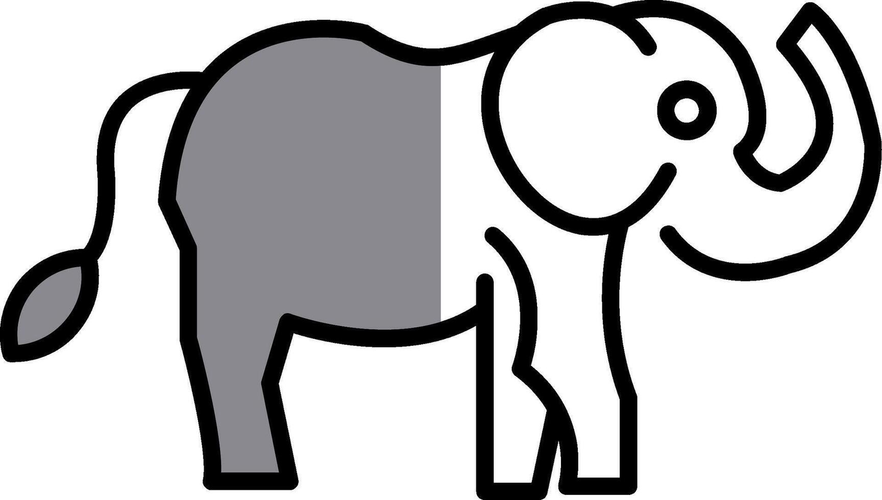 olifant gevulde voor de helft besnoeiing icoon vector