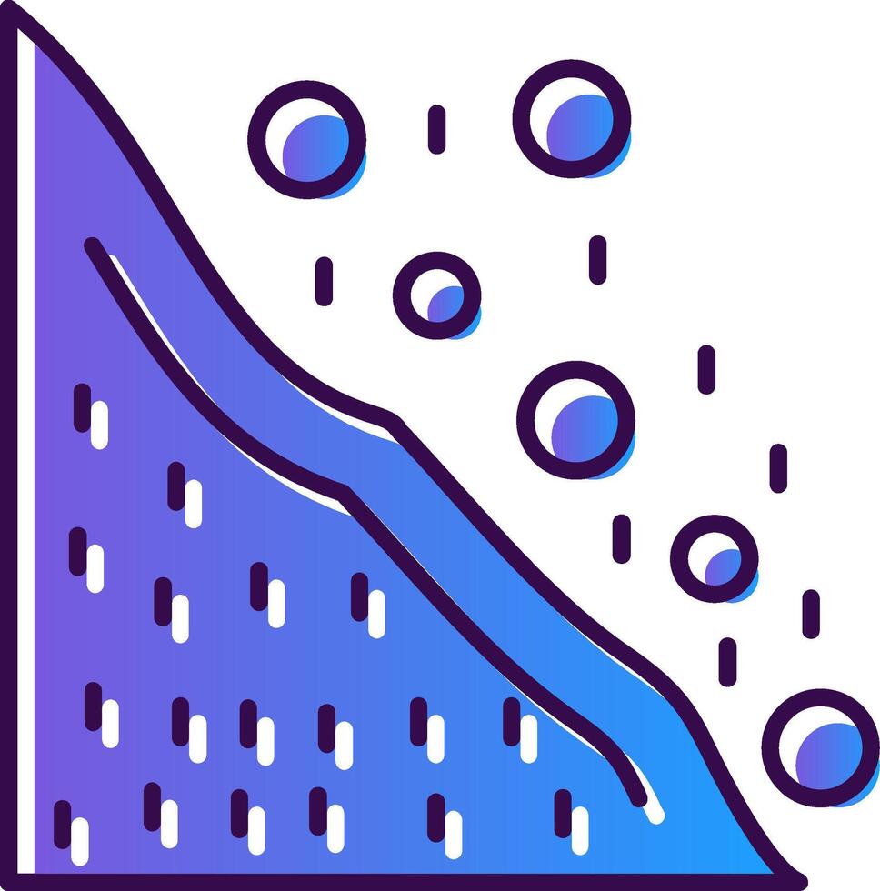 sneeuwglijbaan helling gevulde icoon vector