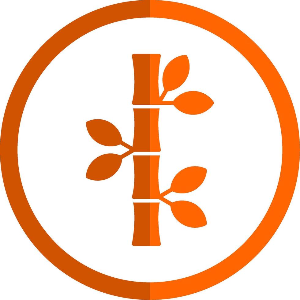 bamboe glyph oranje cirkel icoon vector