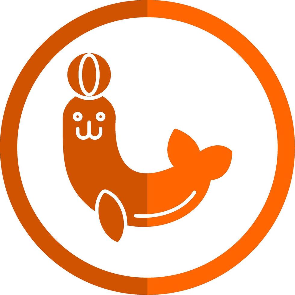 zegel glyph oranje cirkel icoon vector