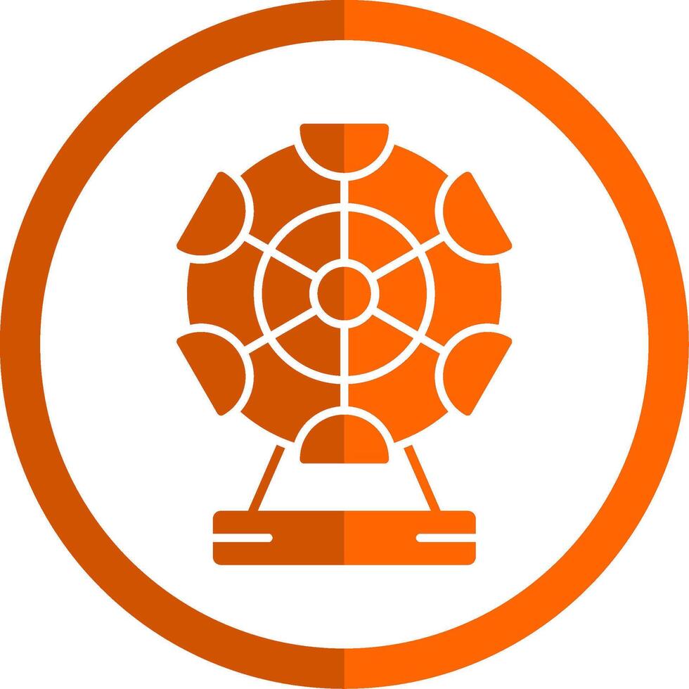 ferris wiel glyph oranje cirkel icoon vector