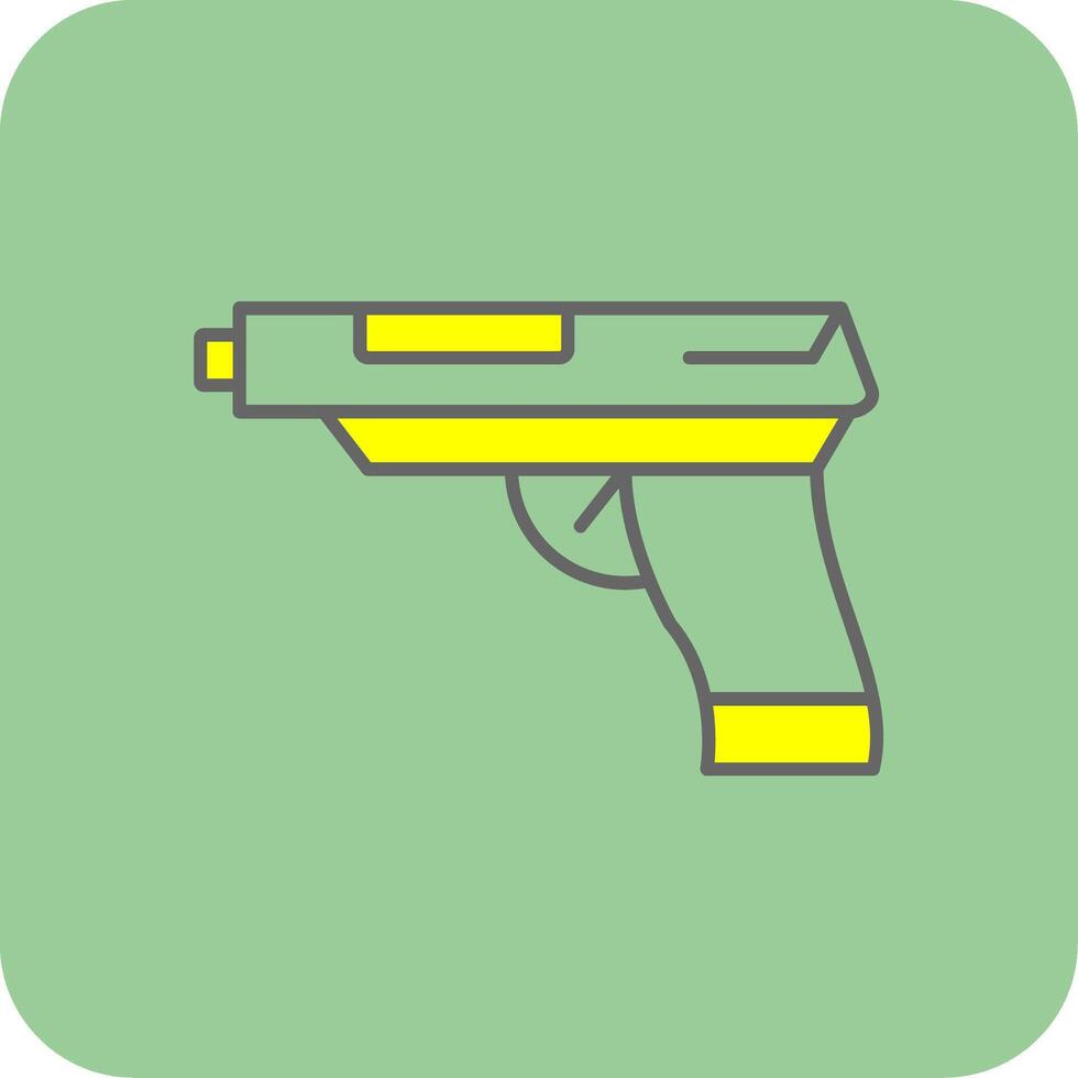 revolver gevulde geel icoon vector