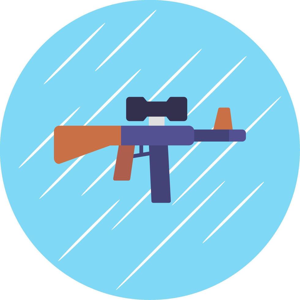 aanval geweer- vlak blauw cirkel icoon vector