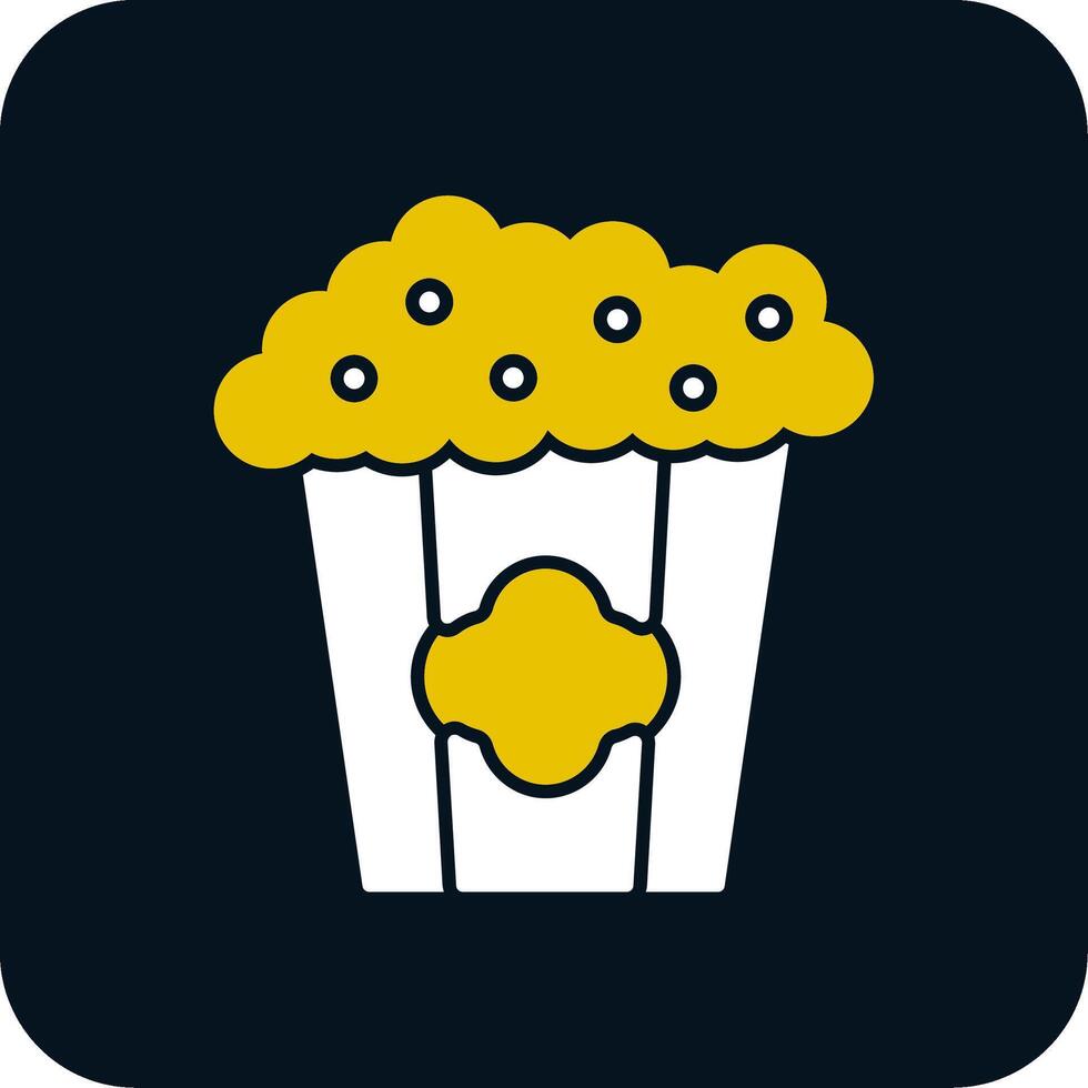 popcorn glyph twee kleuren icoon vector