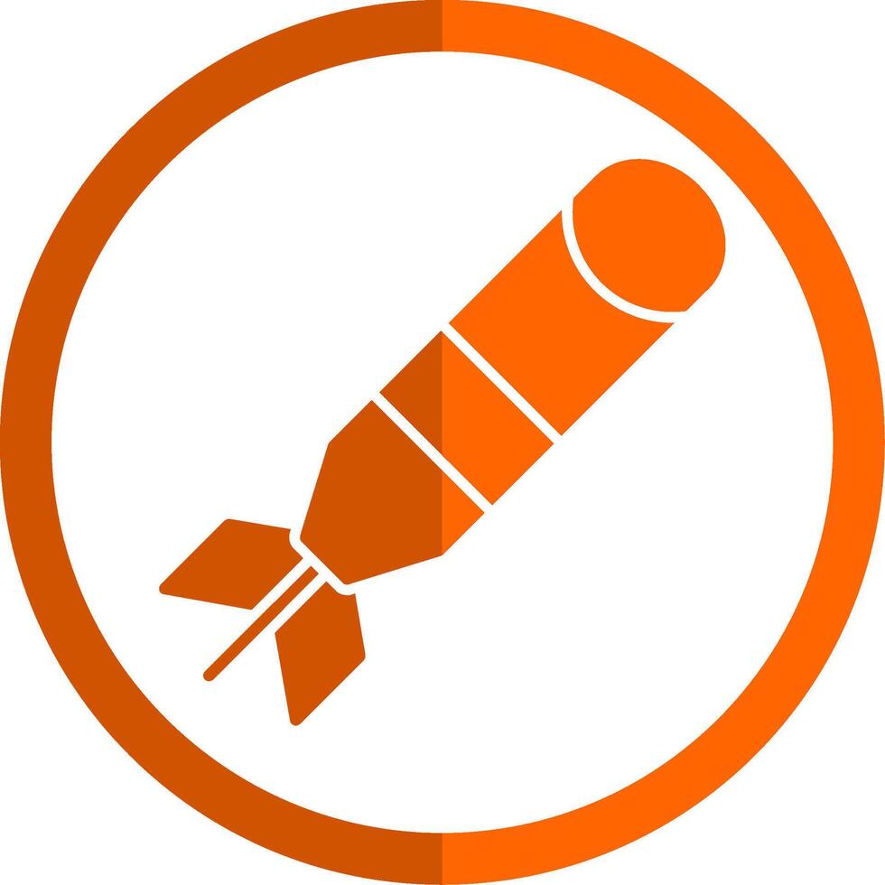 torpedo- glyph oranje cirkel icoon vector