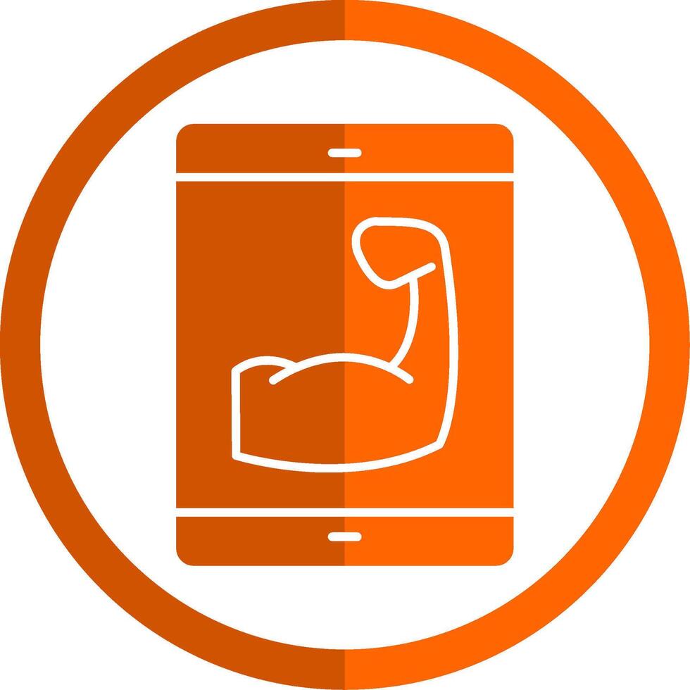 geschiktheid app glyph oranje cirkel icoon vector