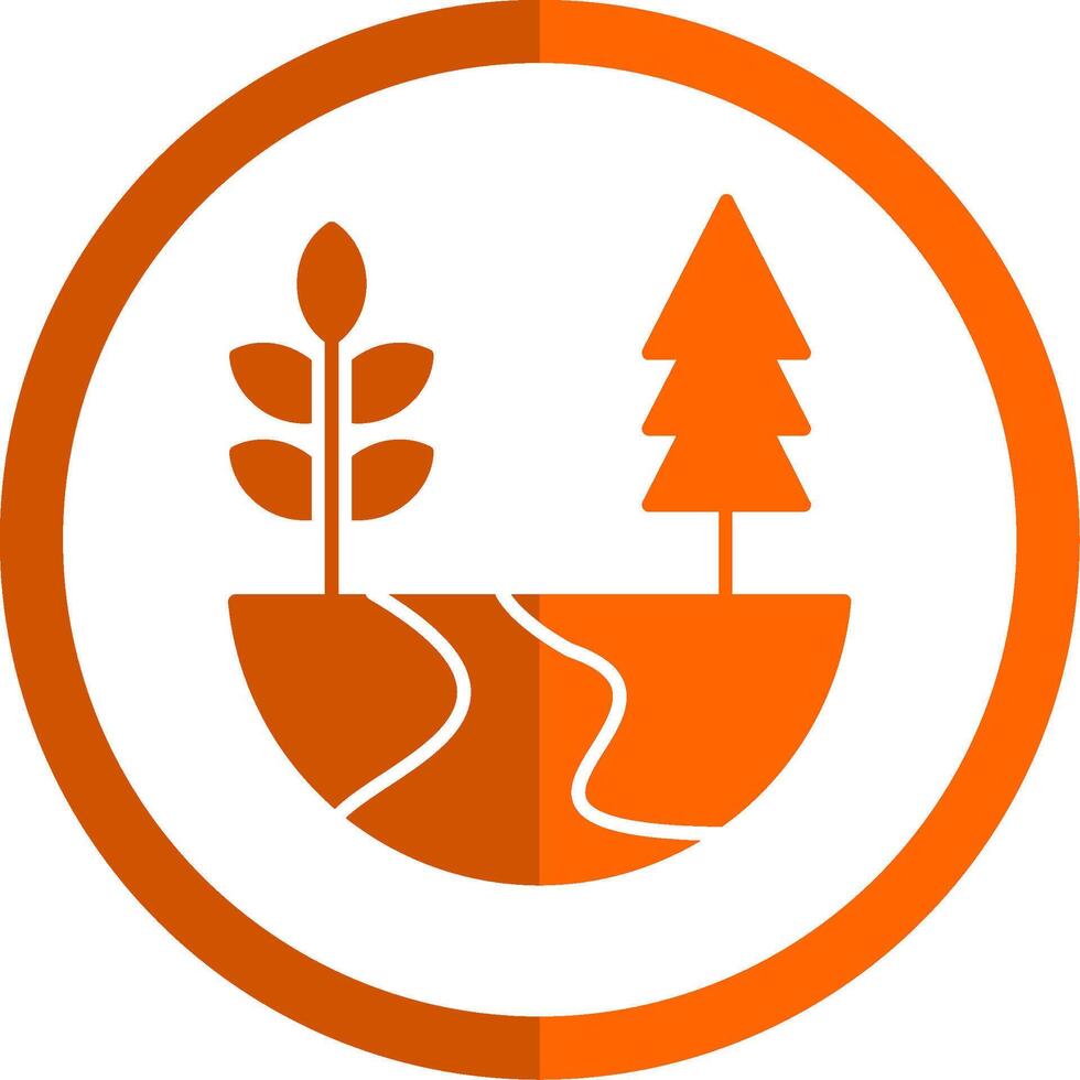 natuur glyph oranje cirkel icoon vector