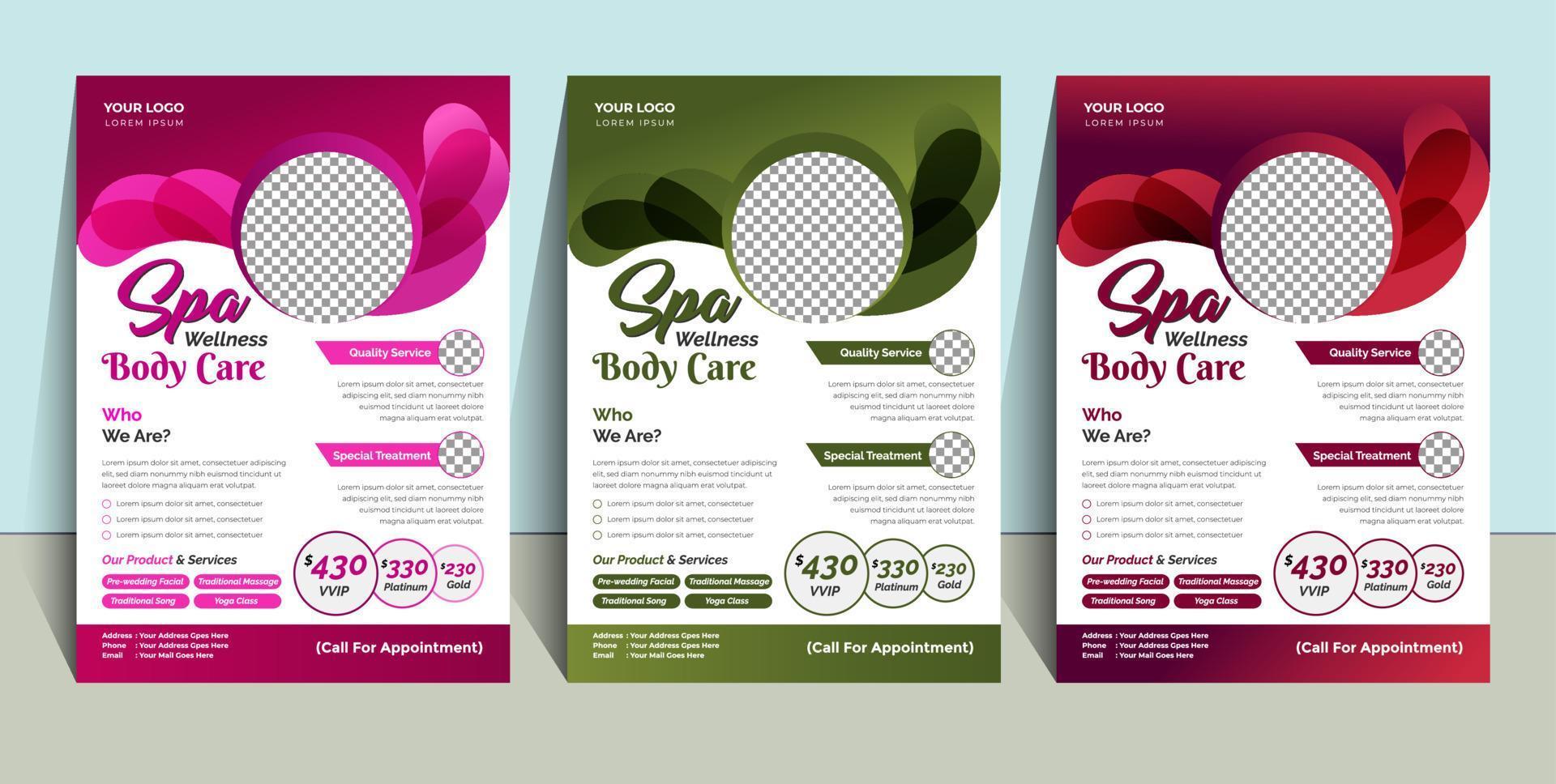 spa wellness-flyers vector