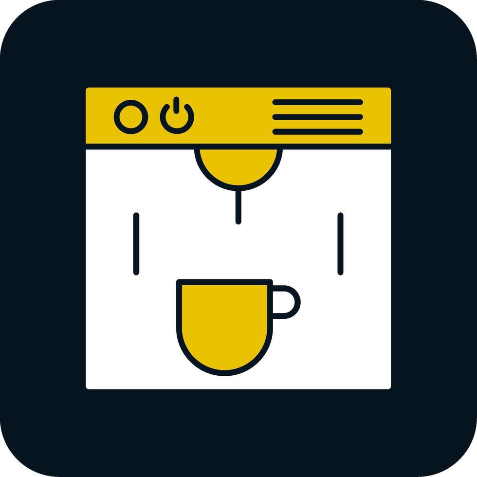 koffie maker glyph twee kleur icoon vector