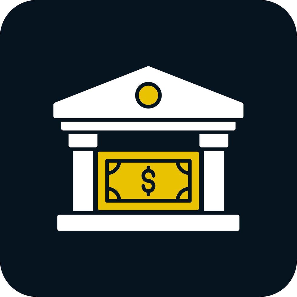 bank glyph twee kleuren icoon vector