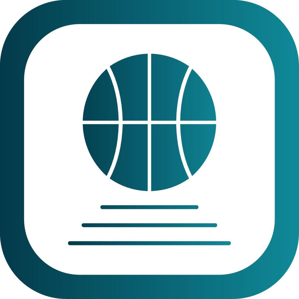 basketbal glyph helling ronde hoek icoon vector