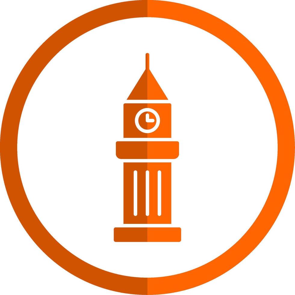 toren glyph oranje cirkel icoon vector