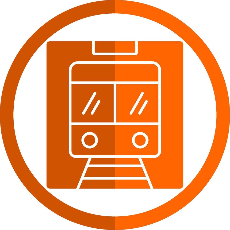 metro glyph oranje cirkel icoon vector