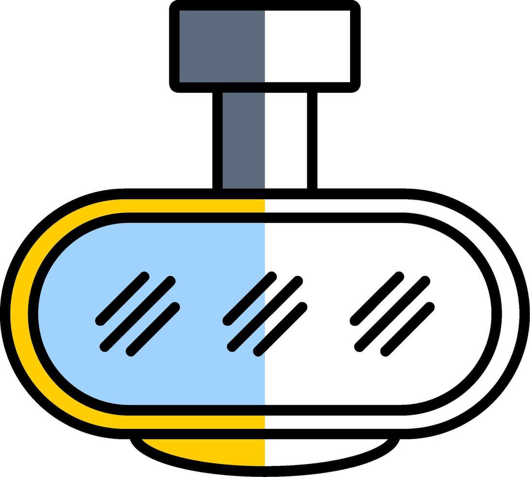 terug spiegel gevulde voor de helft besnoeiing icoon vector