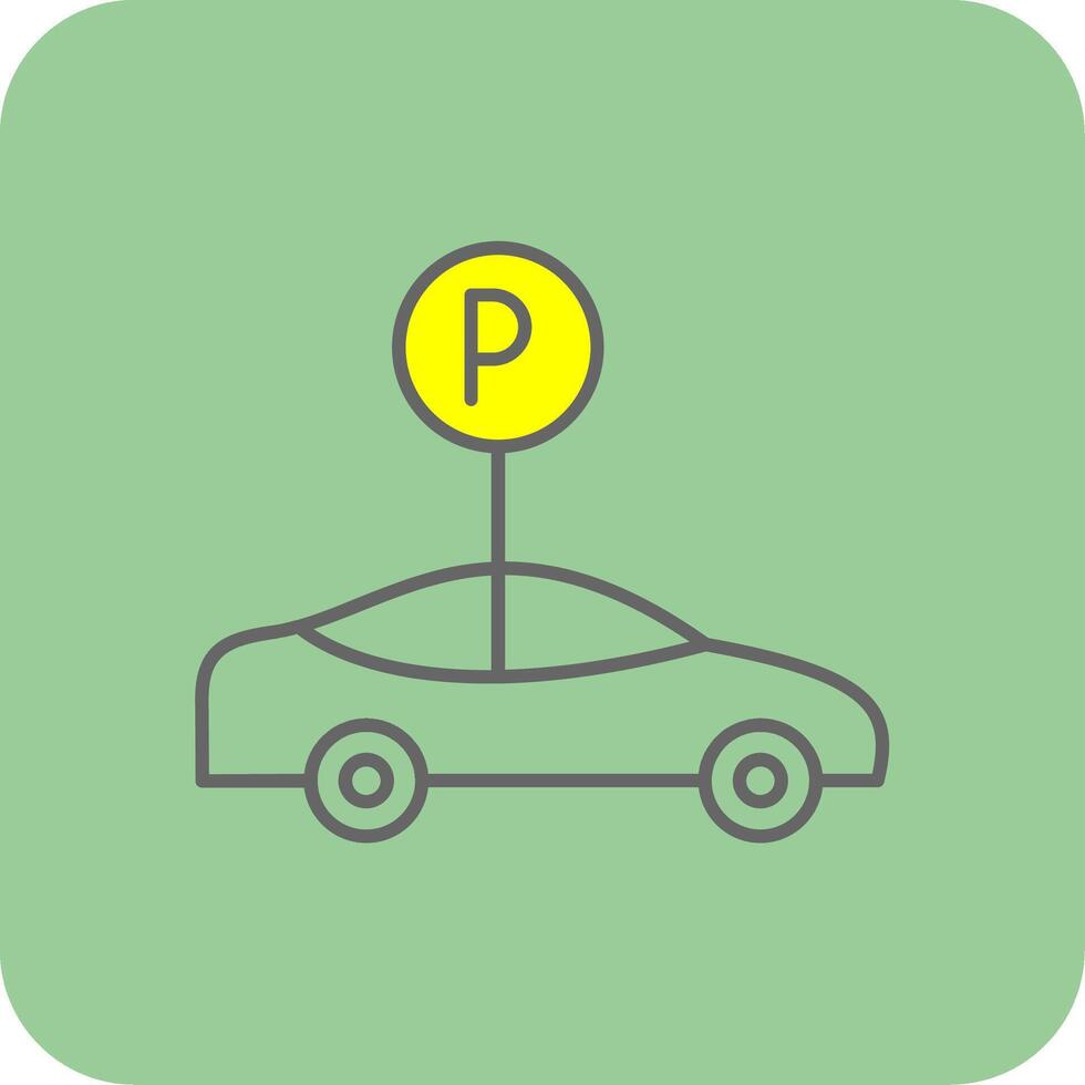 parkeren gevulde geel icoon vector