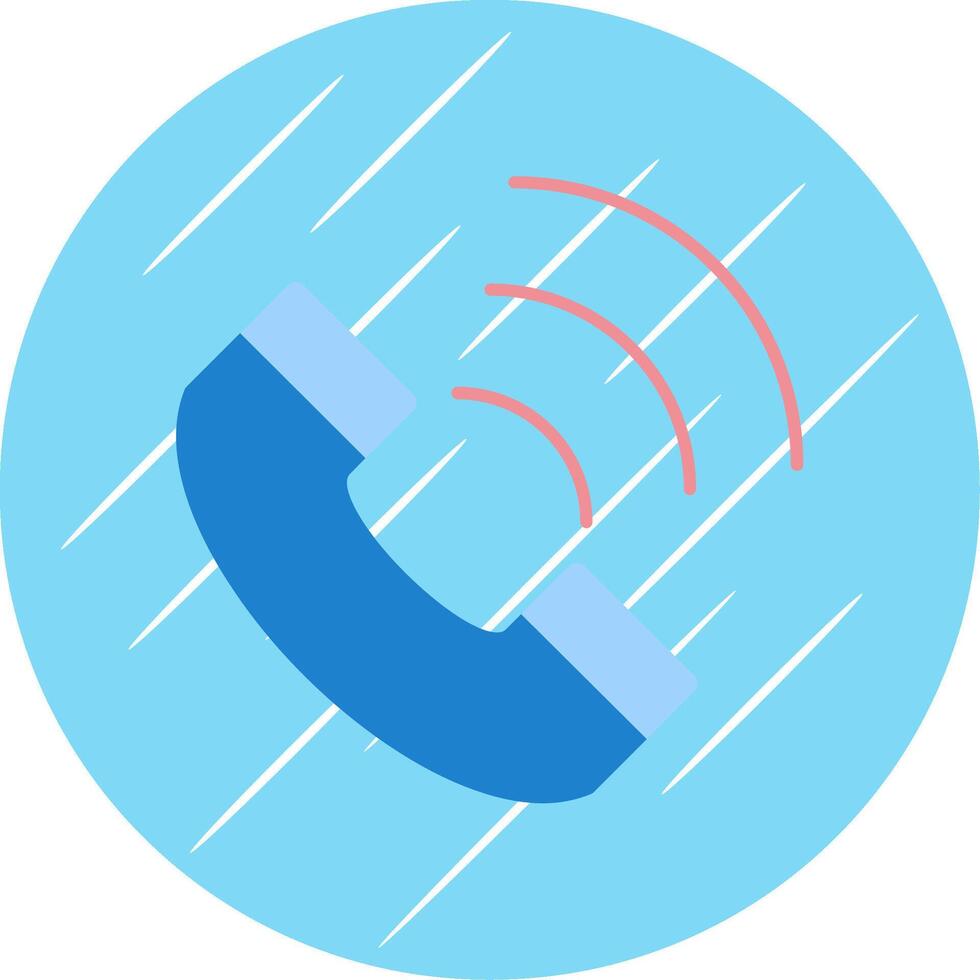 telefoon vlak blauw cirkel icoon vector
