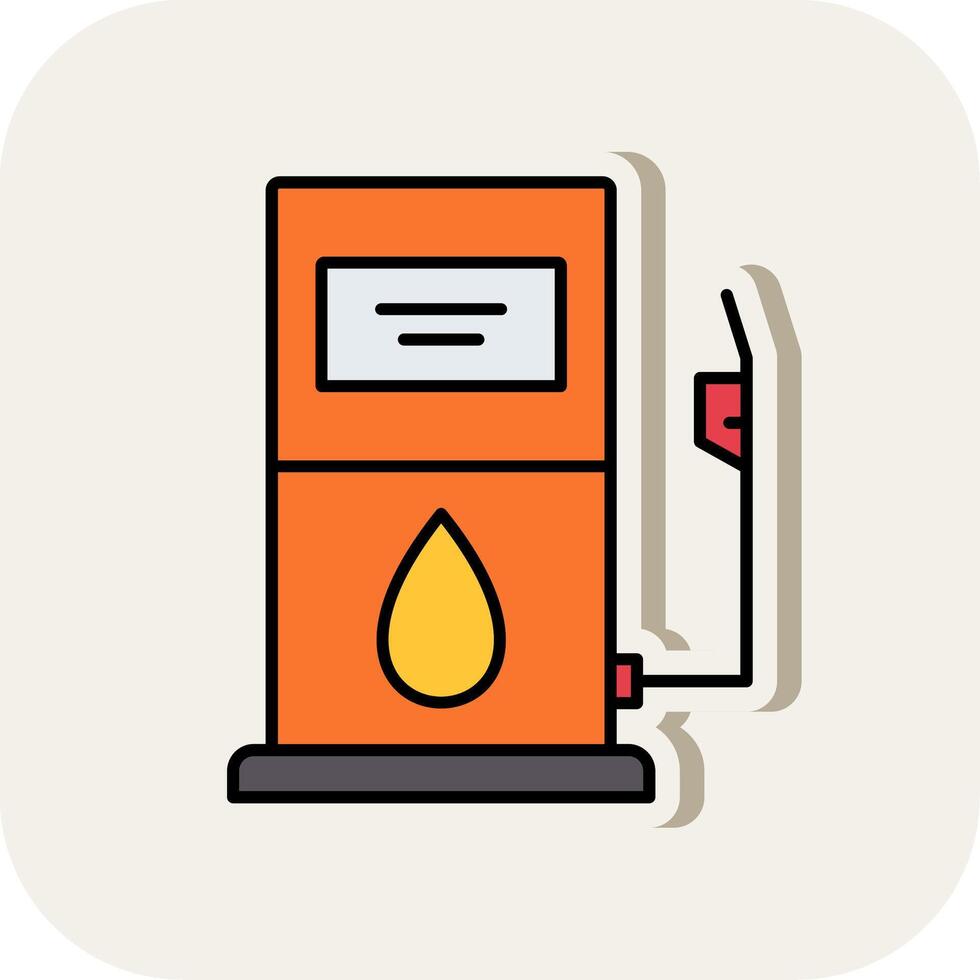 gas- station lijn gevulde wit schaduw icoon vector