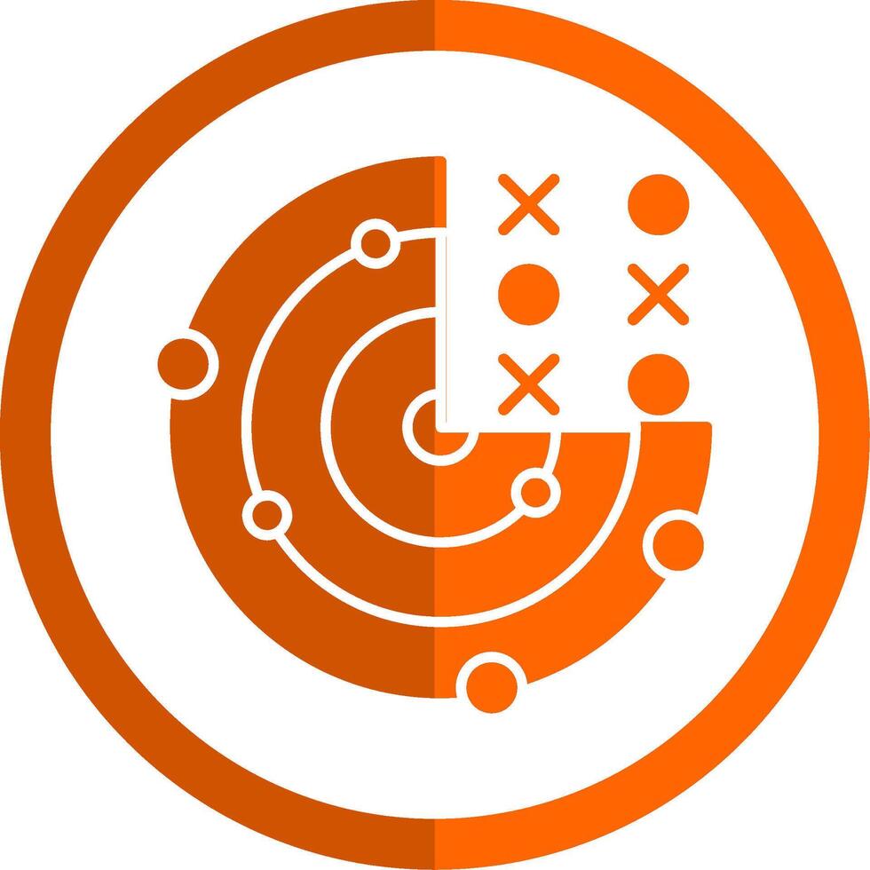 radar glyph oranje cirkel icoon vector