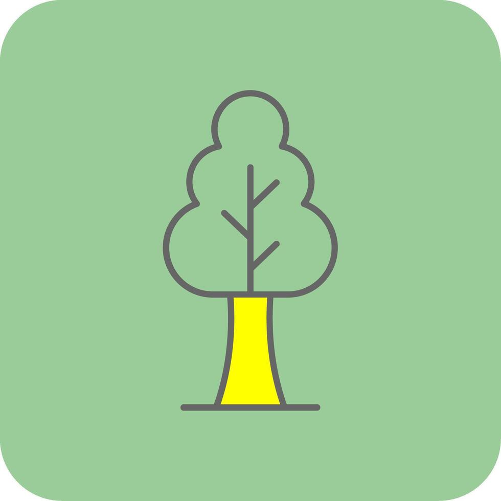 boom gevulde geel icoon vector