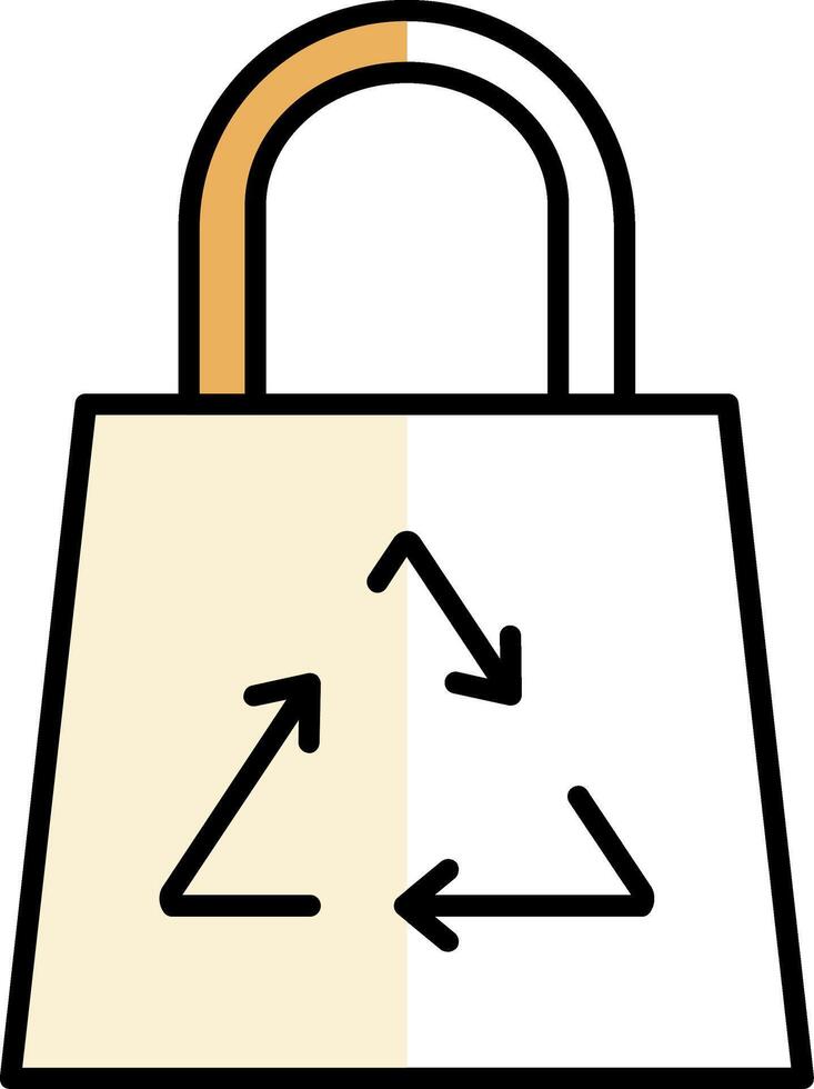 recycle zak gevulde voor de helft besnoeiing icoon vector