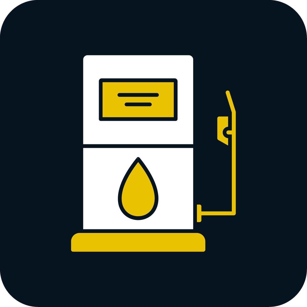 benzinestation glyph twee kleuren icoon vector