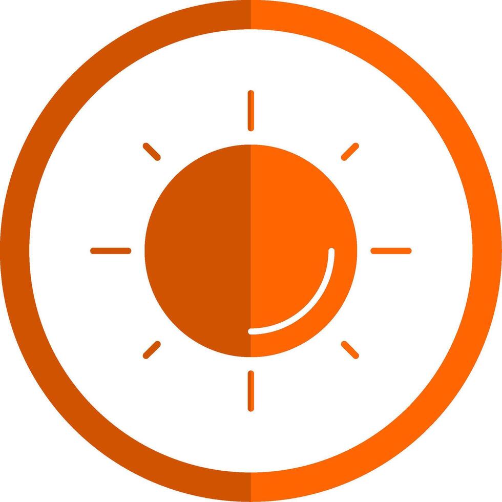 zon glyph oranje cirkel icoon vector