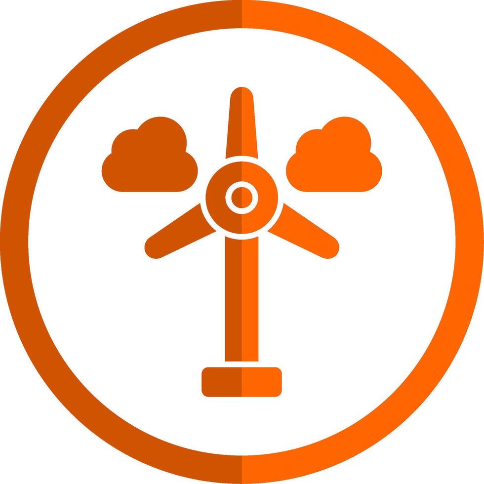 wind turbine glyph oranje cirkel icoon vector