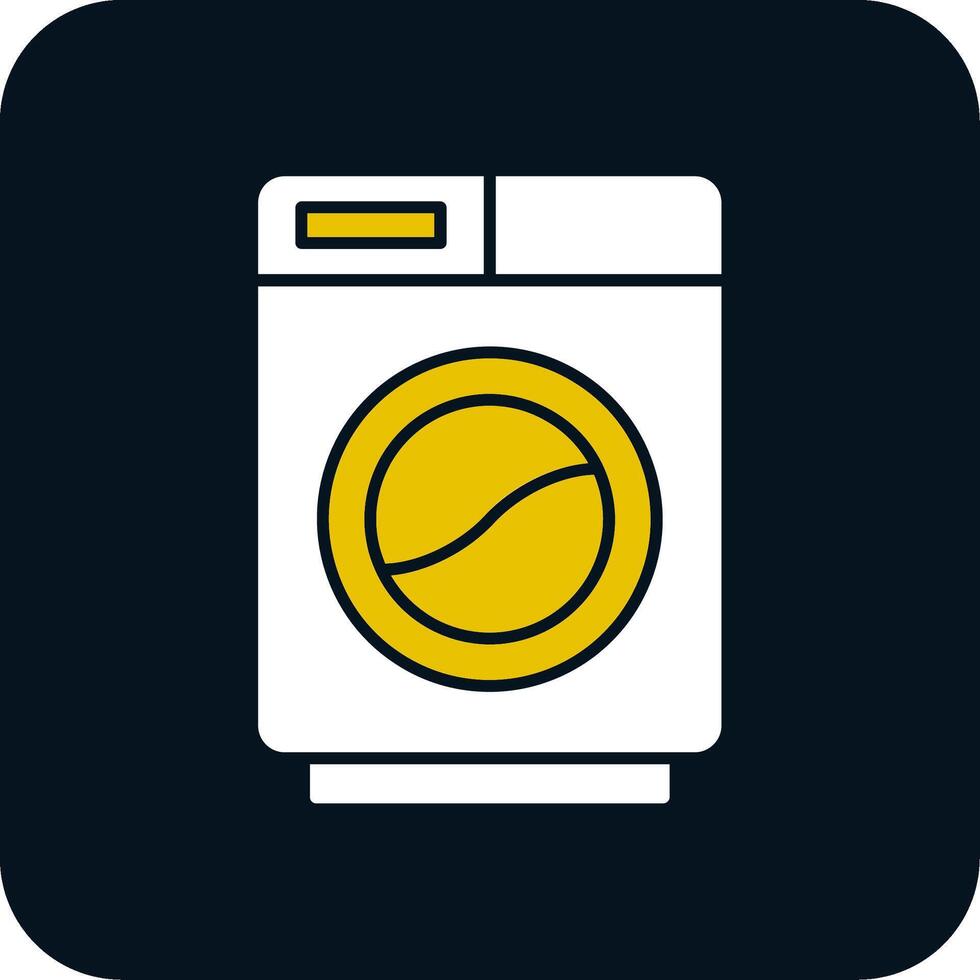 wasmachine glyph twee kleuren icoon vector