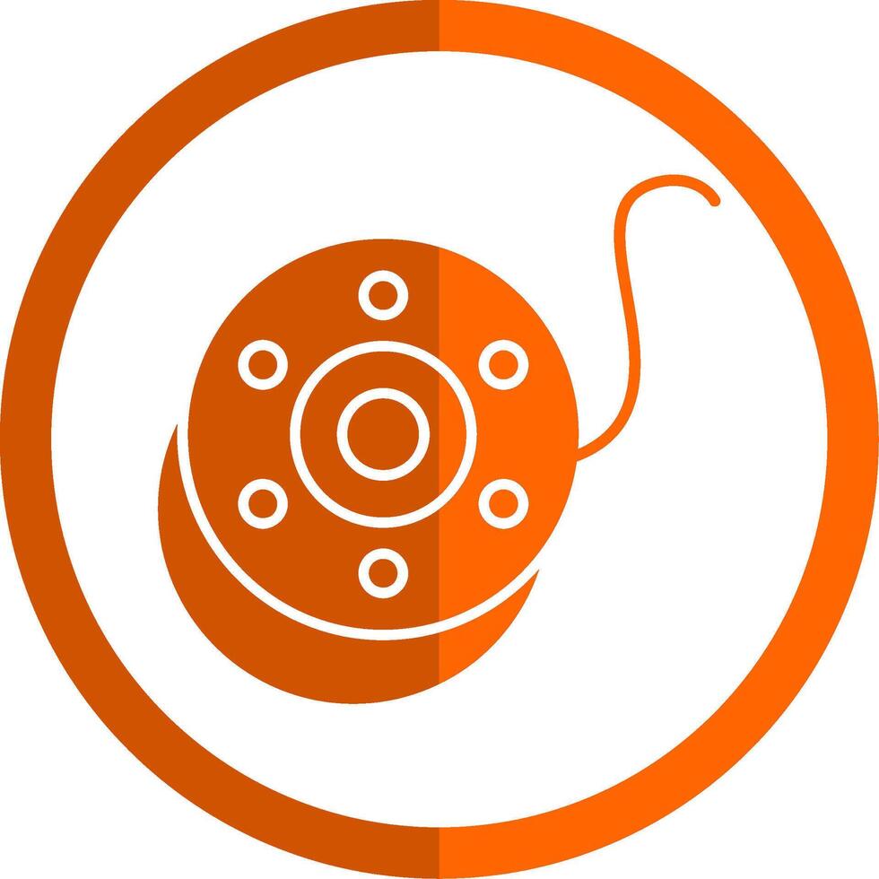 spoel glyph oranje cirkel icoon vector