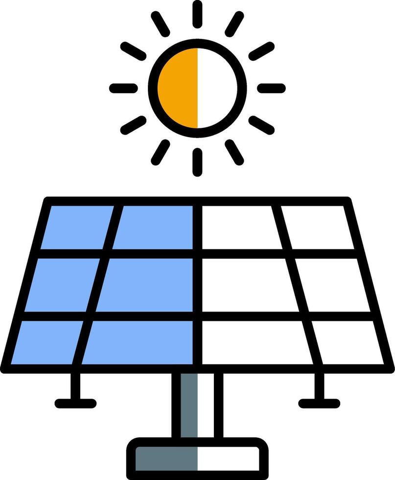 zonne- energie gevulde voor de helft besnoeiing icoon vector