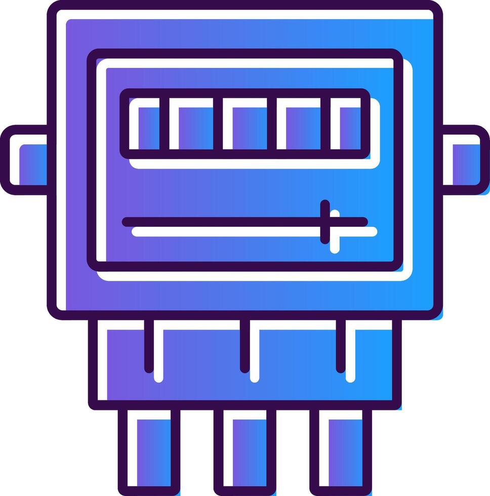 elektrisch meter helling gevulde icoon vector