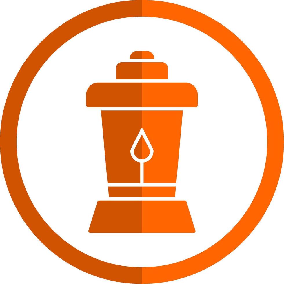 lantaarn glyph oranje cirkel icoon vector