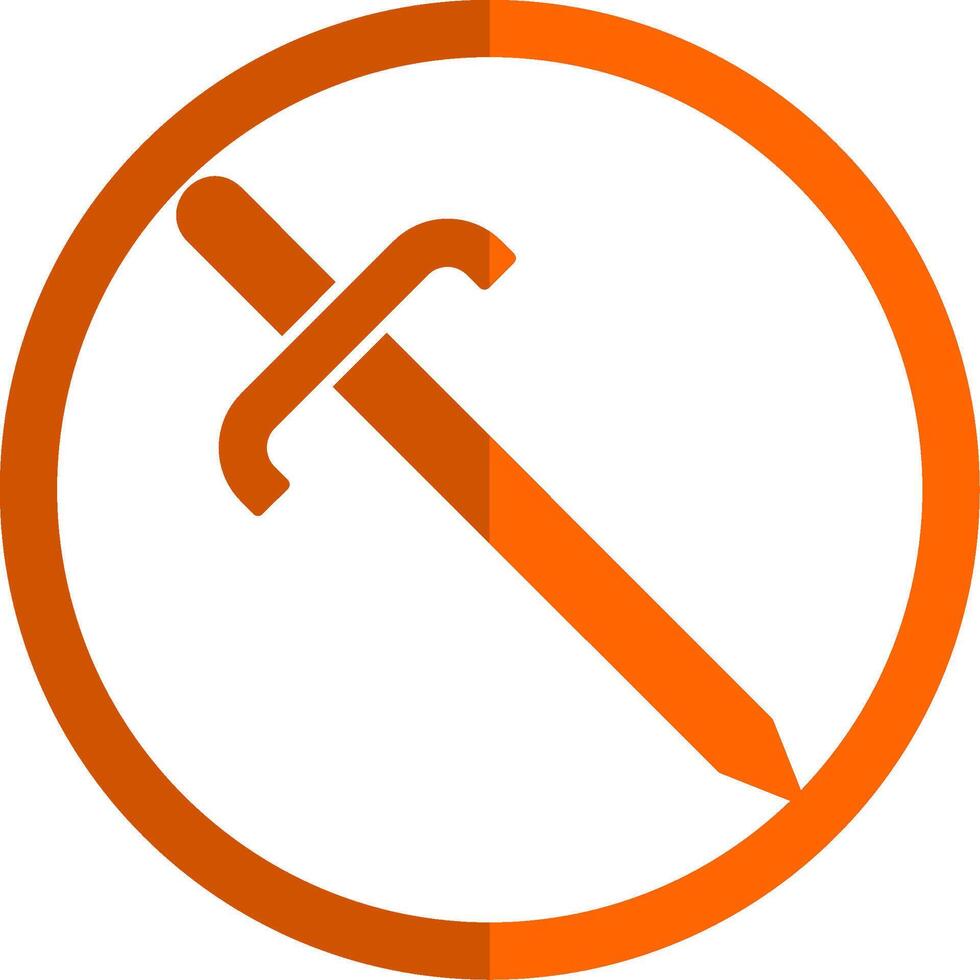 machete glyph oranje cirkel icoon vector