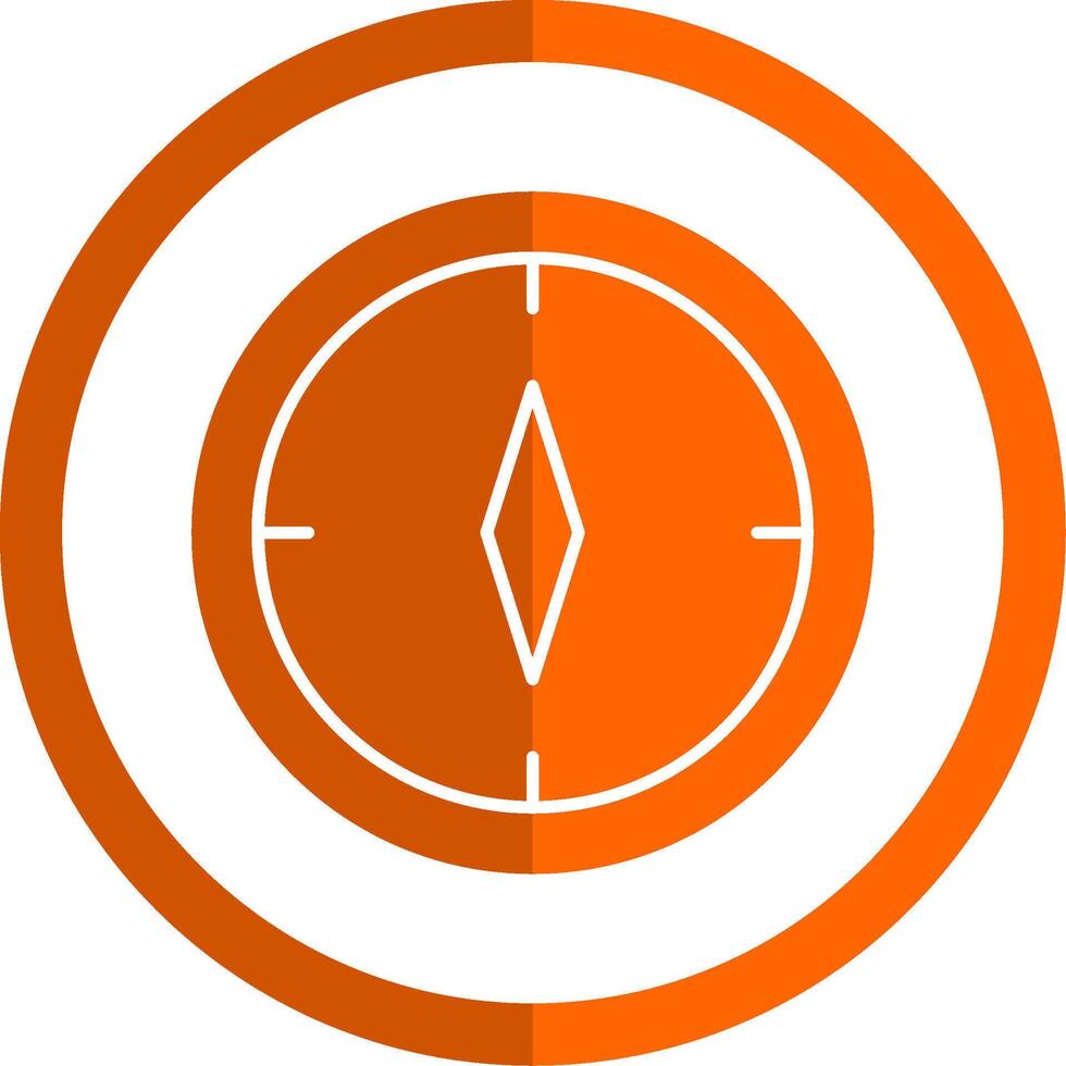 kompas glyph oranje cirkel icoon vector
